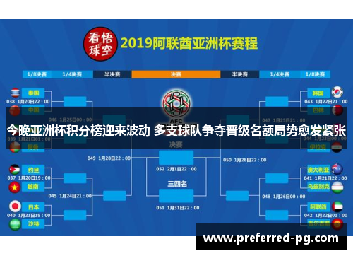 今晚亚洲杯积分榜迎来波动 多支球队争夺晋级名额局势愈发紧张